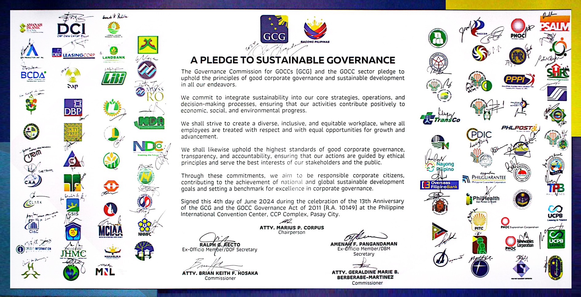 A Pledge to Sustainable Governance